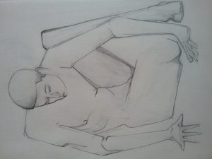 Sketch lifedrawing nude figure