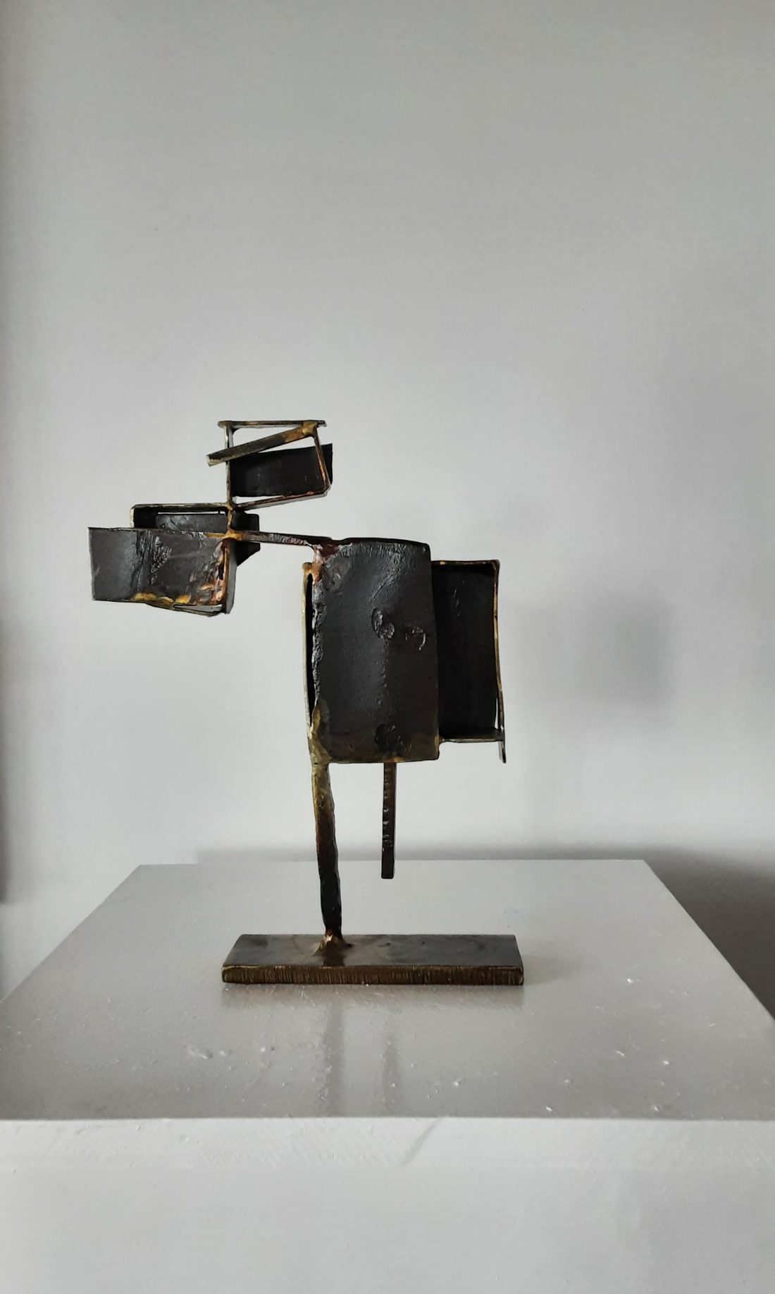 Paul Bacon sculpture figurative abstract interior steel